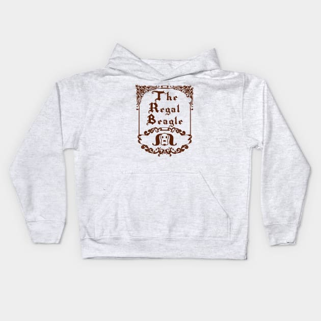 Regal Beagle Menu 1977 Kids Hoodie by Alema Art